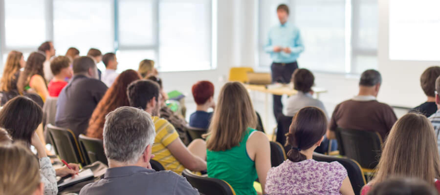 Training course classroom full of students