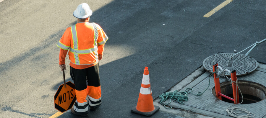 construction worker in orange