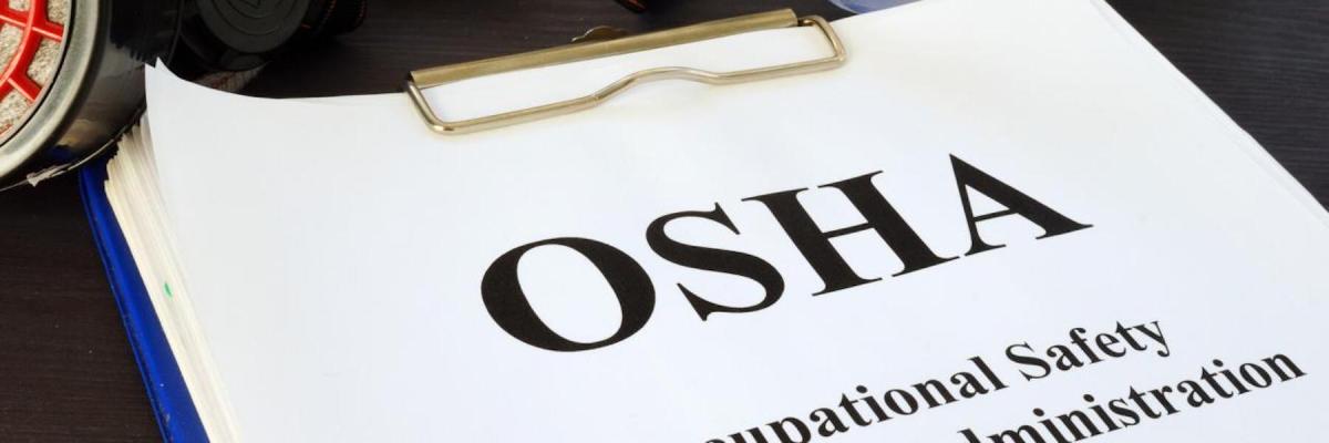 clipboard with OSHA information